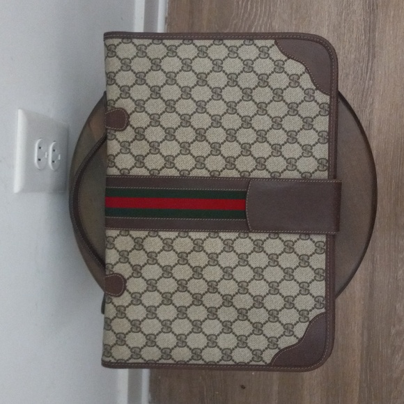 Authentic Vintage Gucci GG Monogram Supreme Sherry Web Ophidia Portfolio Laptop - Picture 3 of 11